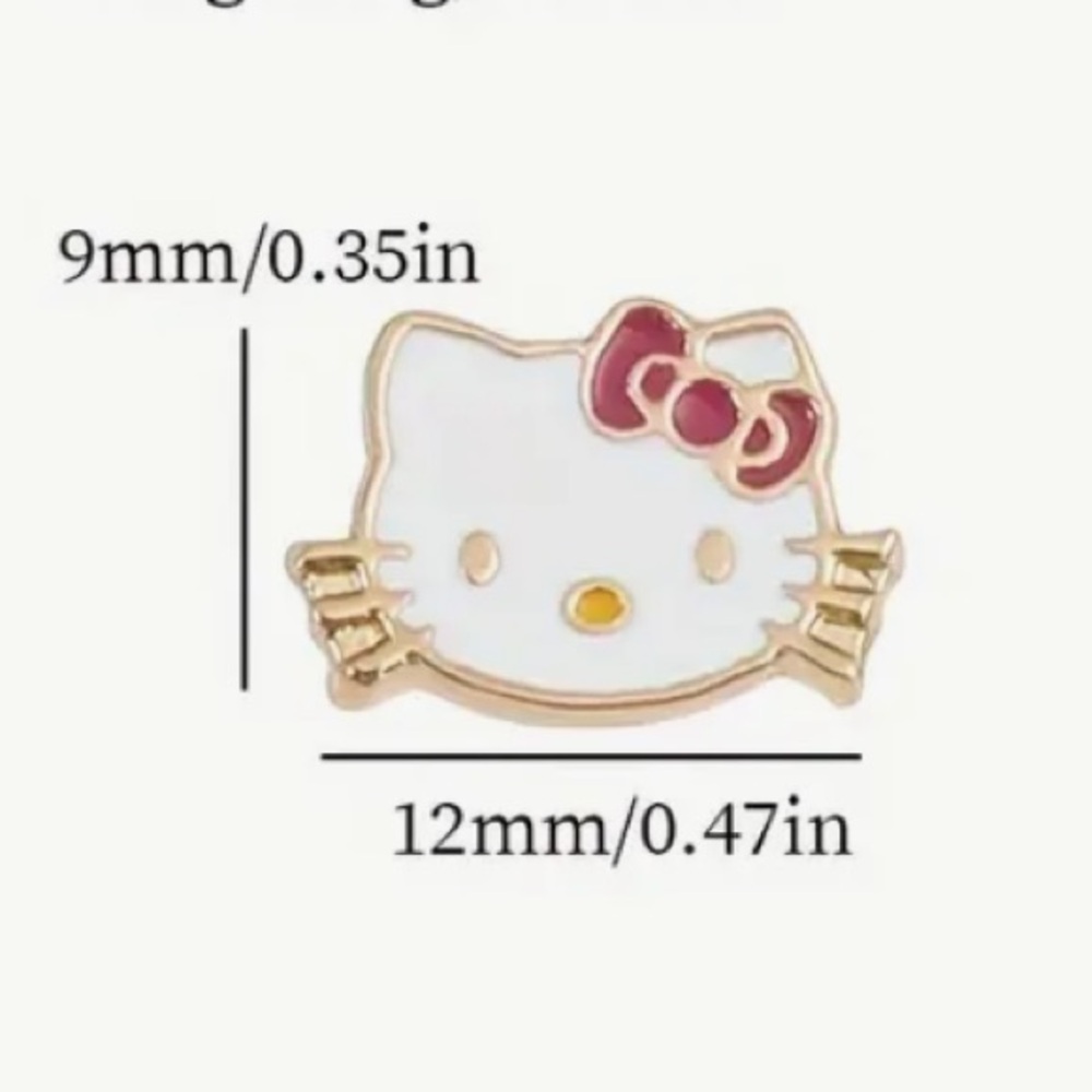 🆕SANRIO: Dainty Hello Kitty Gold Plated Post Earrings 🐱 - Picture 5 of 6